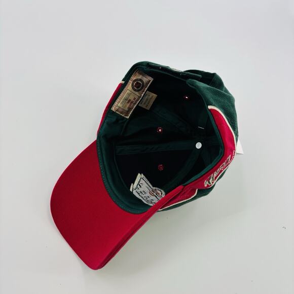 Vintage Minnesota Wild Hat Cap Strap back Green Red NHL Hockey Lodge - Picture 5 of 6